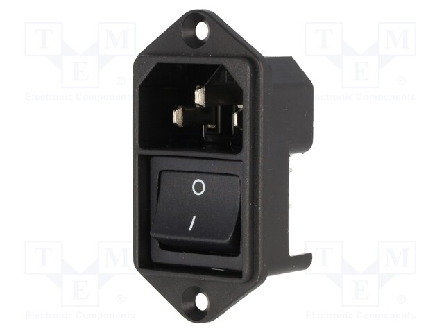 Connector: AC supply; socket; male; 10A; 250VAC; IEC 60320