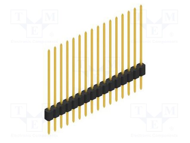 Connector: pin strips; pin header; male; PIN: 16; 1.27mm; THT; 1x16