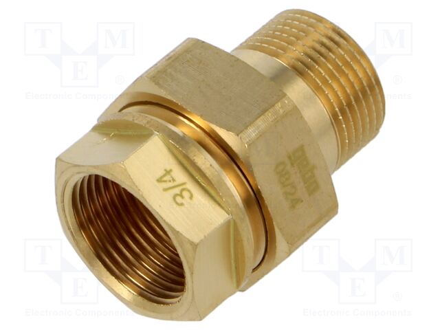 Male-female,flat,with seal; brass CW617N; Thread: G 3/4"; BR
