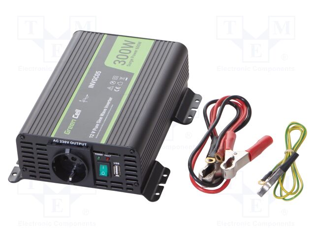 Converter: DC/AC; 300W; Uout: 230VAC; Out: AC sockets 230V; 90%; 12V