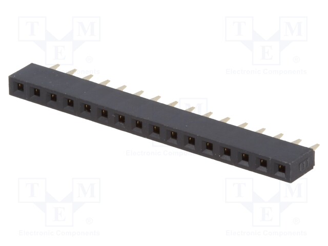 Socket; pin strips; female; PIN: 16; straight; 2.54mm; THT; 1x16