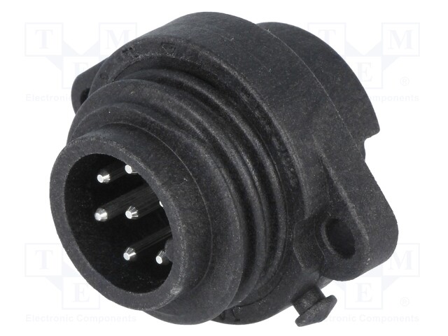 Connector: circular; socket; PIN: 7; male; soldering; silver plated