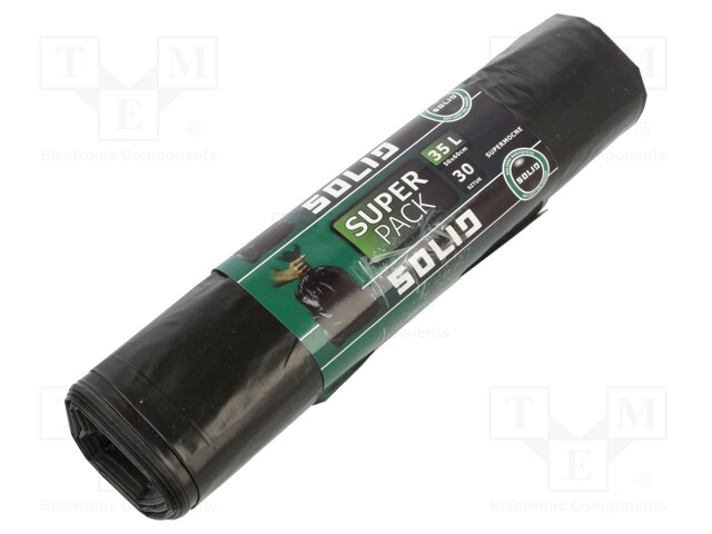 Trash bags; LDPE; black; 35l; 30pcs; Super Pack