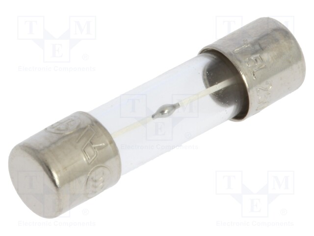 Fuse: fuse; time-lag; 5A; 250VAC; cylindrical,glass; 5x20mm; brass