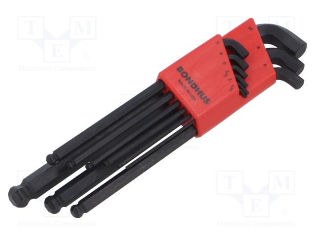 Wrenches set; hex key; short; 9pcs.