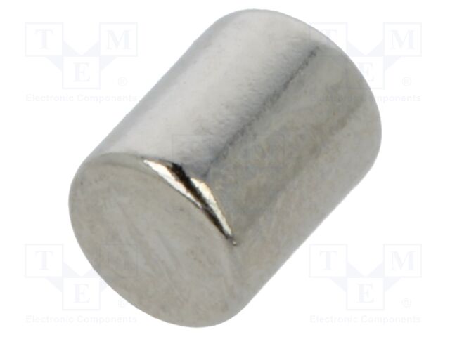 Magnet: permanent; neodymium; 3.5N; Ø: 4mm; H: 5mm