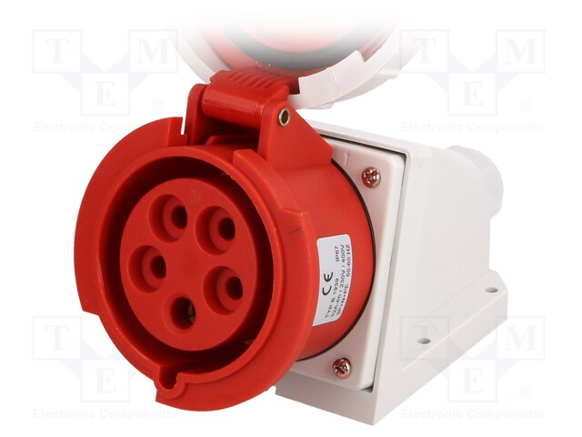 Connector: AC supply 3-phase; socket; female; 32A; 400VAC; IP67