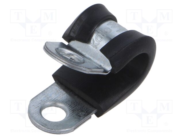 Fixing clamp; ØBundle : 10mm; W: 15mm; steel; Cover material: EPDM