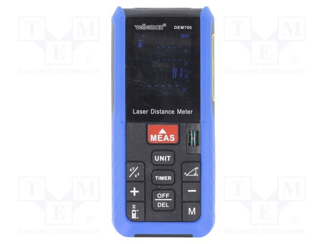 Distance meter; LCD; 0,05÷60m; Meas.accur: ±1,5mm; IP54; Unit: ft,m