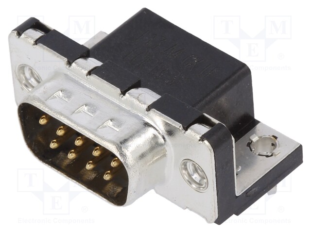 D-Sub; PIN: 9; socket; LD; male; Locking: screws; angled 90°; THT