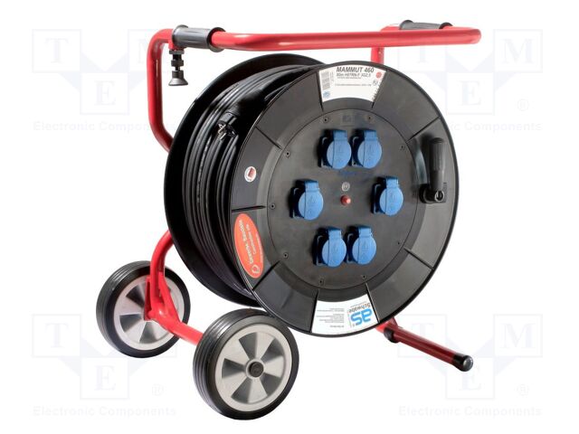 Extension lead; 3G2.5mm2; reel,with brake,with wheels; rubber