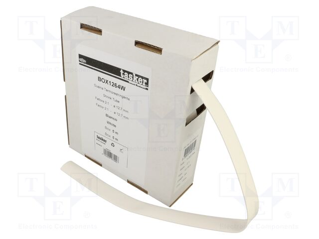 Heat shrink sleeve; glueless; 2: 1; 12.7mm; L: 5m; white