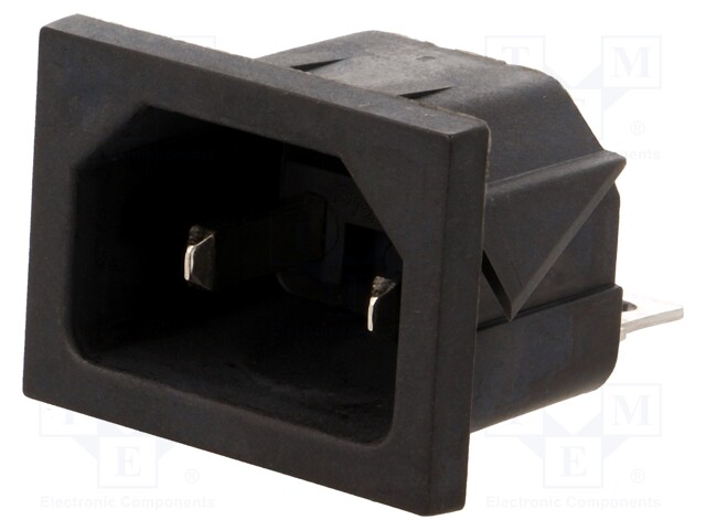 Connector: AC supply; socket; male; 10A; 250VAC; IEC 60320; C18