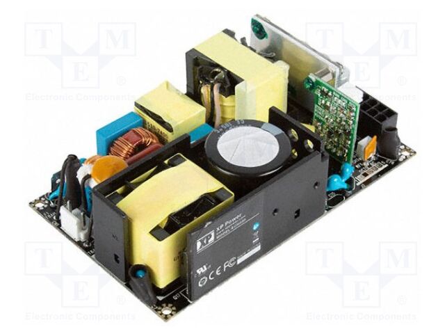 AC/DC Open Frame Power Supply (PSU), ITE & Medical, 1 Output, 250 W, 450W @ 10CFM