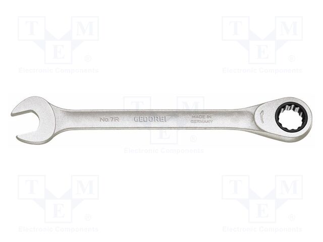 Wrench; combination spanner,with ratchet; 21mm; tool steel