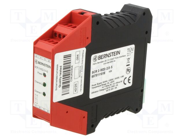 Module: safety relay; SCR ON; 24VAC; 24VDC; Mounting: DIN; -25÷50°C