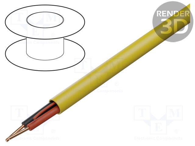 Wire: data transmission; 2x18AWG; Insulation: PVC; Colour: yellow