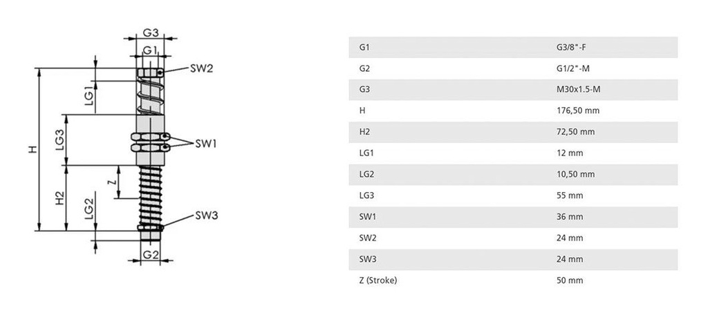Spring plunger; 0÷80°C; Vert.load: 4900N; 1.81N/mm; FSTA