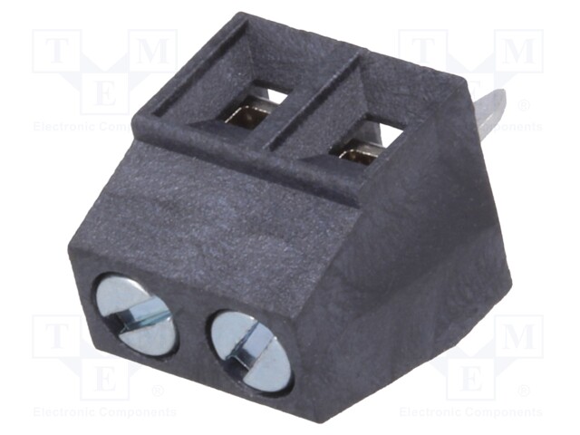 PCB terminal block; angled 90°; 3.81mm; ways: 2; on PCBs; 1mm2
