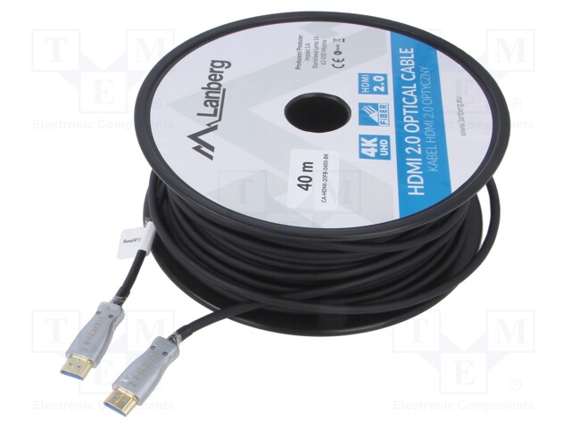 Cable; HDMI 2.0; HDMI plug,both sides; PVC; Len: 40m; black
