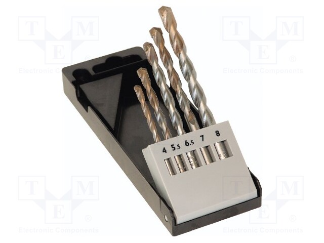 Tool accessories: drill set; Application: concrete; Pcs: 5