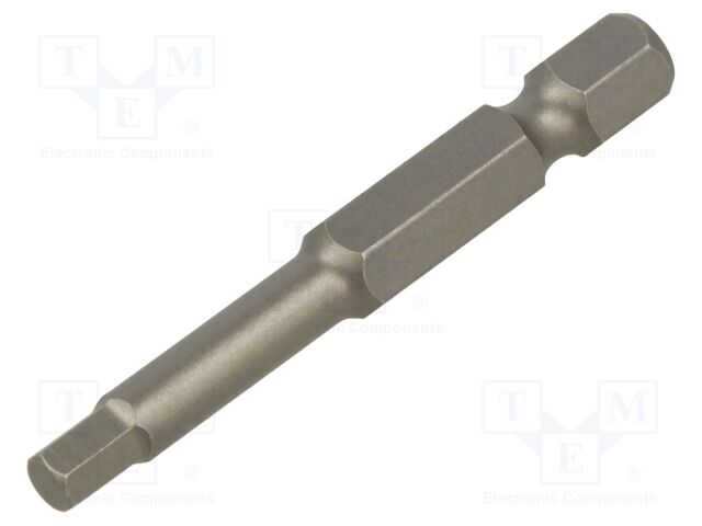 Screwdriver bit; hex key; HEX 4mm; 1/4"; Overall len: 50mm