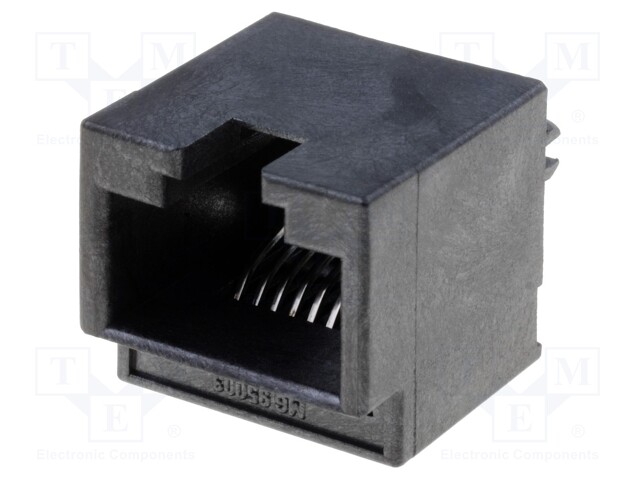 Socket; RJ45; PIN: 8; Cat: 3; gold-plated; Layout: 8p8c; THT; on PCBs