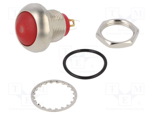 Switch: push-button; Pos: 2; SPST-NO; 0.5A/48VAC; 0.2A/50VDC; green