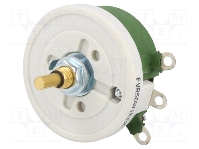 Potentiometer: shaft; single turn; 1kΩ; 50W; ±10%; 6mm; wirewound