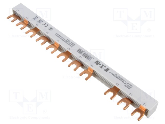 Busbar; 10mm2; Poles: 3; Urated: 240V,415V; Usurge rated: 4kV; fork