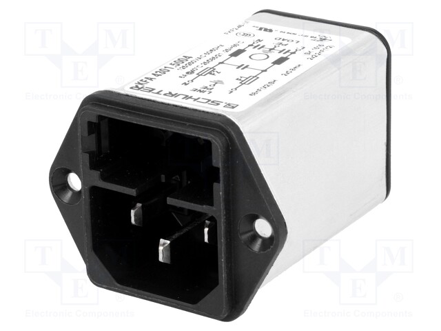 Connector: AC supply; socket; male; 6A; 250VAC; IEC 60320; 0.8mH