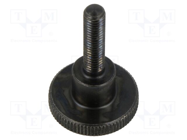 Knob; Ø: 20mm; Ext.thread: M5; 20mm; H: 11.5mm; steel; knurled