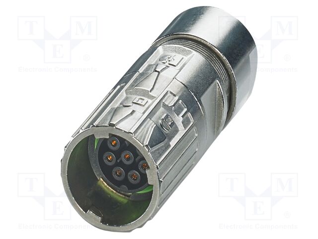 Connector: M17; plug; M17 PRO; PIN: 8; 630V; 14A; IP67; 7+PE; crimped