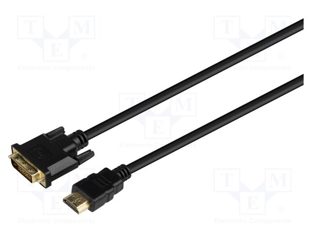 Cable; DVI-D (18+1) plug,HDMI plug; HDMI 1.4; Len: 1.8m; black