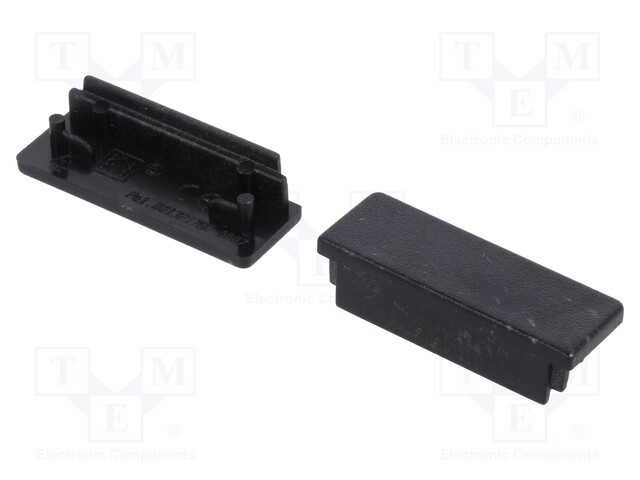 Cap for LED profiles; black; ABS; Application: WIDE24