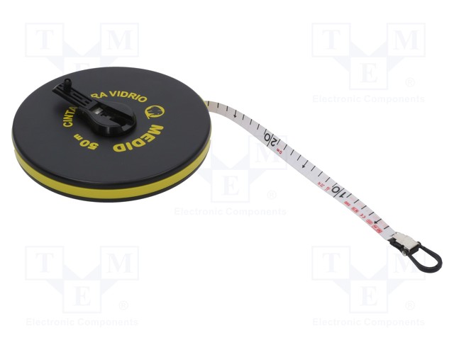 Measuring tape; L: 50m; Width: 15mm; Enclos.mat: ABS