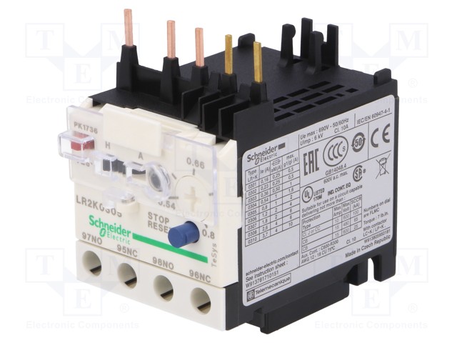 Thermal relay; Series: TeSys K; Auxiliary contacts: NO + NC