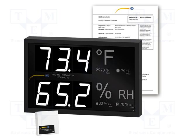 Thermo-hygrometer; 32°F÷122°F; 0÷99.9%RH; Resol: 0,1°F; 0.1%RH