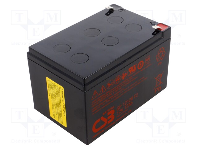 Re-battery: acid-lead; 12V; 12Ah; AGM; maintenance-free