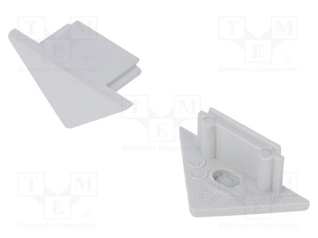 Cap for LED profiles; grey; ABS; Application: TRIO10