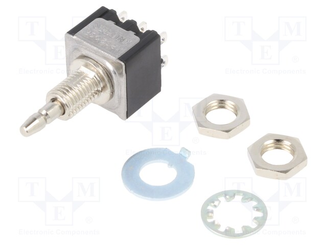 Switch: push-button; Pos: 2; DPDT; 3A/125VAC; ON-(ON); Illumin: none