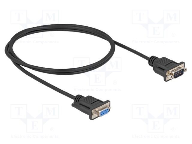 Cable; D-Sub 9pin socket,D-Sub 9pin plug; PVC; Len: 1m; black