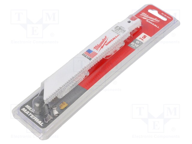 Hacksaw blade; universal; 150mm; 8teeth/inch; 5pcs.