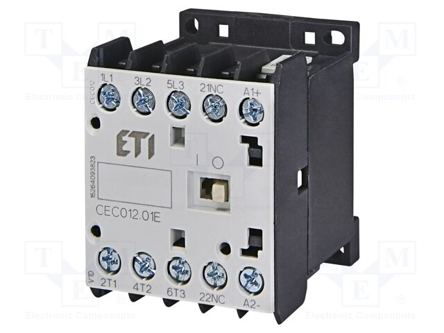 Contactor: 3-pole; NO x3; Auxiliary contacts: NC; 230VAC; 22A; CEC