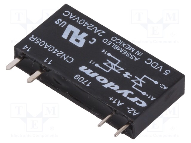 Relay: solid state; Ucntrl: 3÷12VDC; 2A; 24÷280VAC; THT; SIP