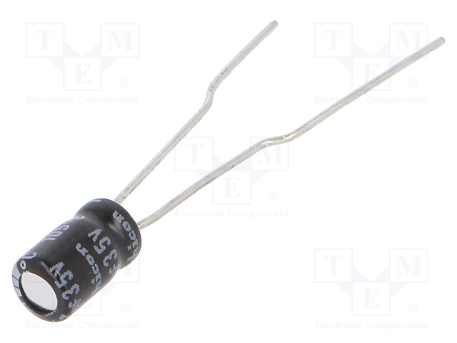 Capacitor: electrolytic; THT; 4.7uF; 35VDC; Ø4x7mm; Pitch: 1.5mm