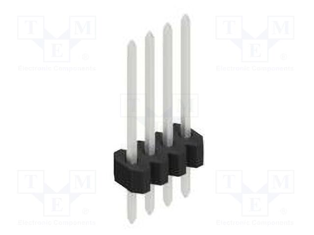 Connector: pin strips; pin header; male; PIN: 4; 1.27mm; THT; 1x4