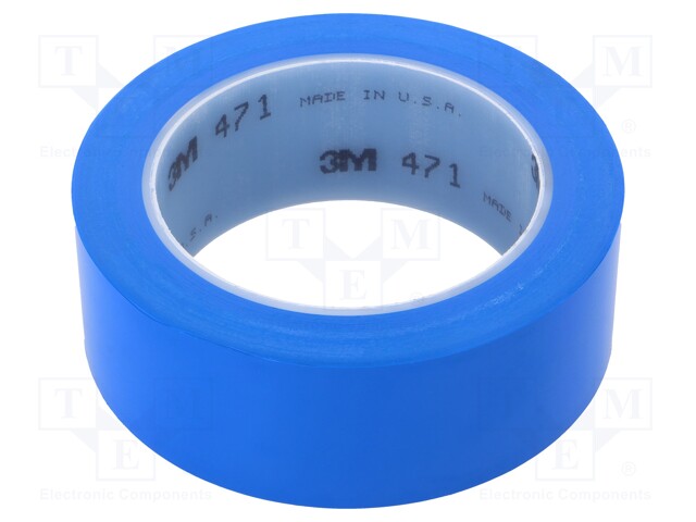 Tape: marking; blue; L: 33m; W: 38mm; Thk: 0.13mm; 2.5N/cm; 130%