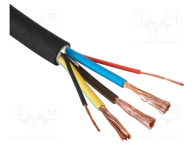 2x0.75mm2,3G6mm2; 450V,750V; Colour: black; Resistance to: fire
