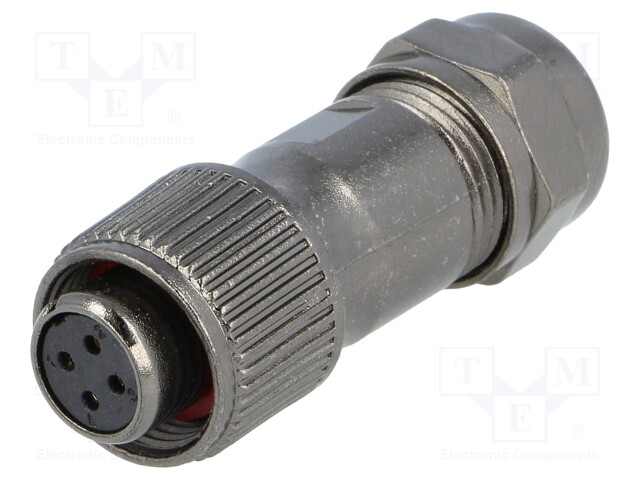 Plug; female; ST12; PIN: 4; IP67; 5÷8mm; 5A; soldering; for cable